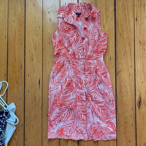 Orange&Cream Sleeveless Shirtwaist Dress with Pockets